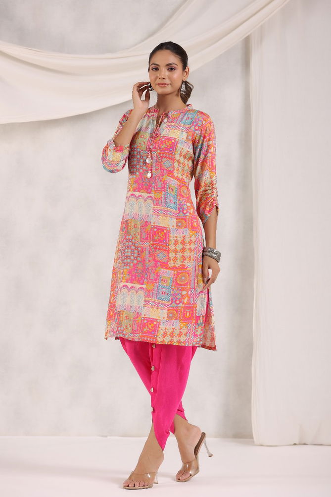 Label khoj Muslin Printed Cord Set Kurti With Bottom Wholesale Shop In Surat